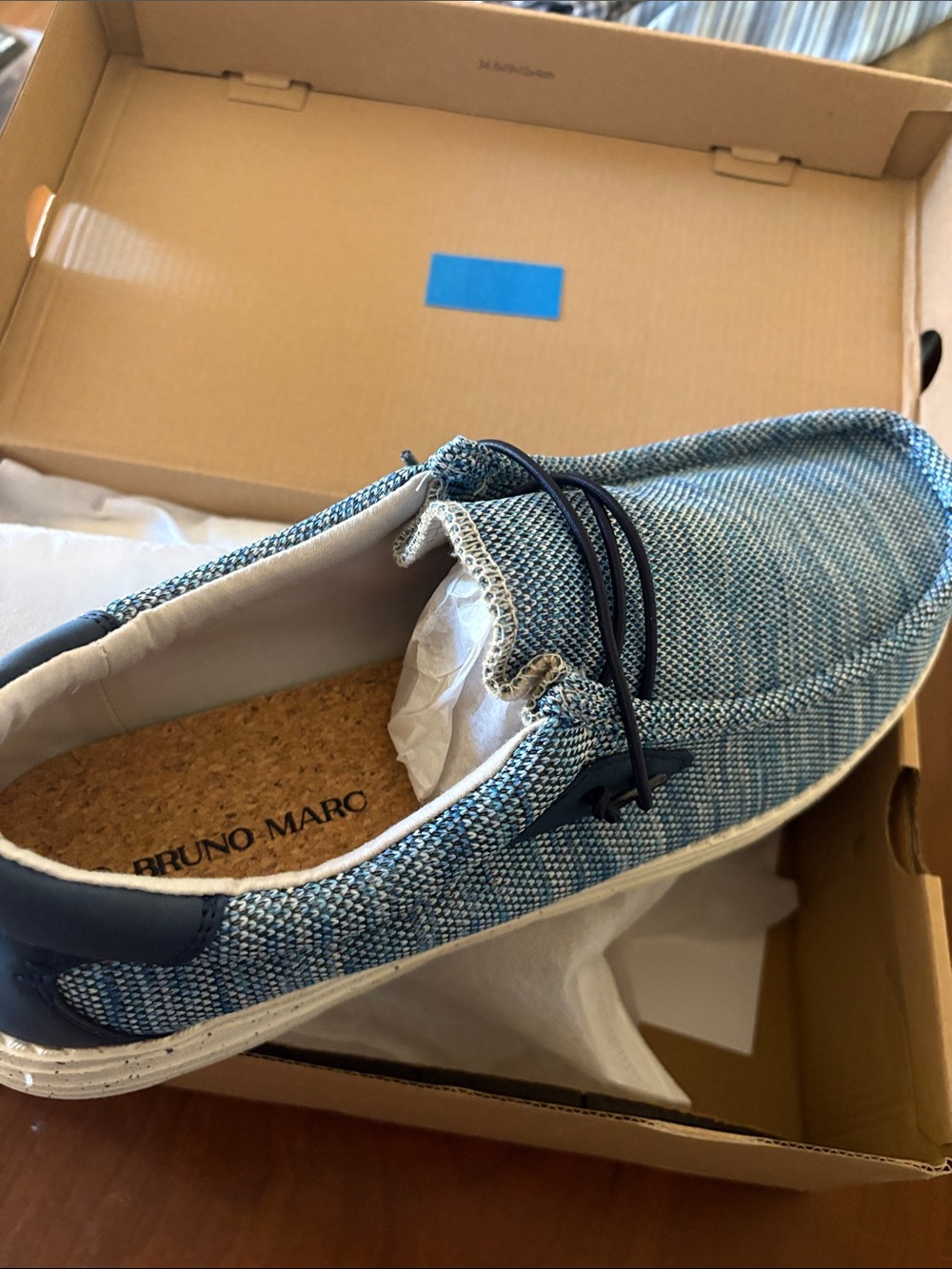 Bruno Marc Men’s Blue Canvas Slip-On Loafer